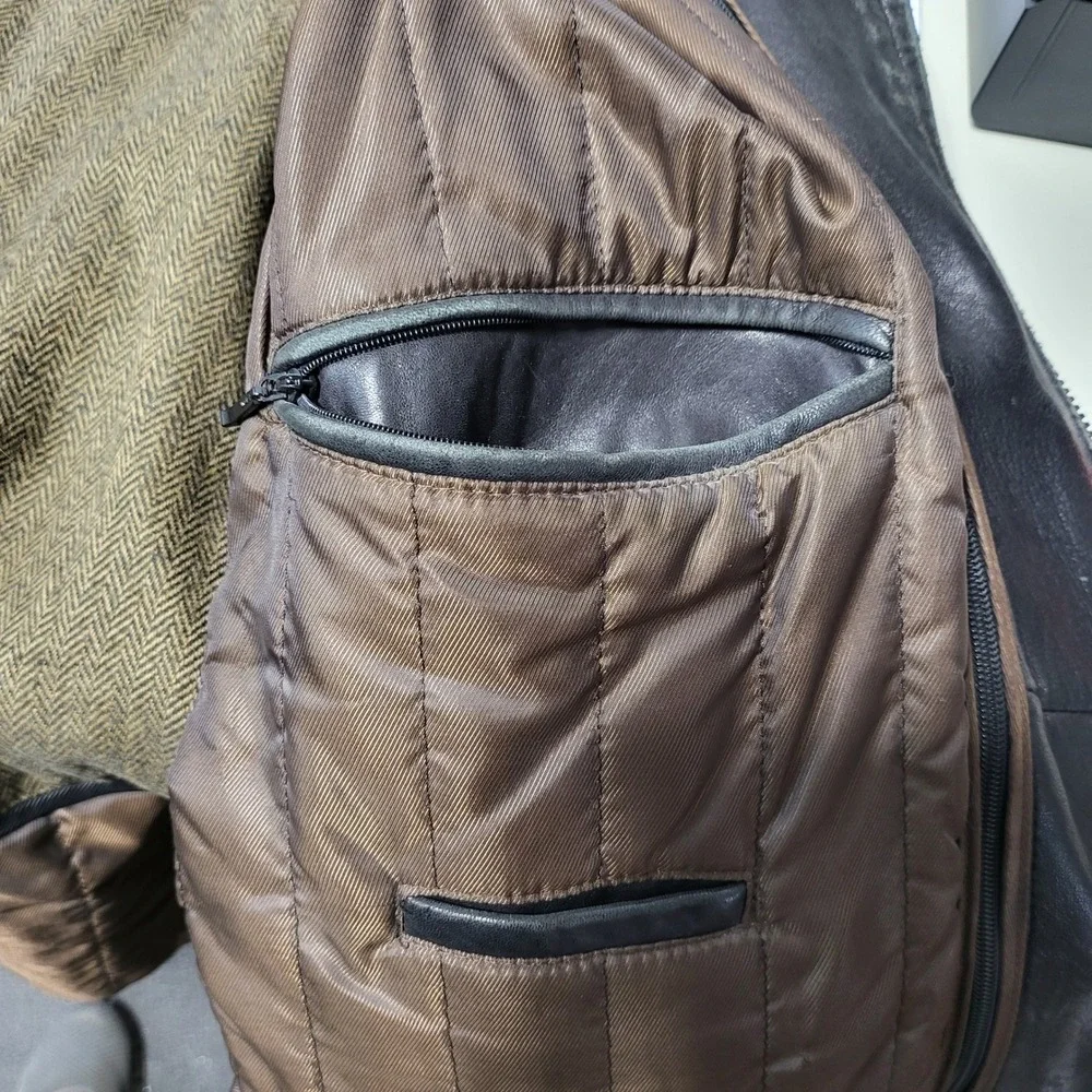 Wilsons Leather Mens XXL Thinsulate Insulated Distressed Black Leather Jacket*